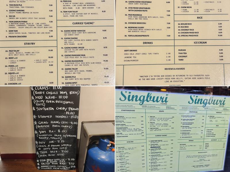 Singburi Menu