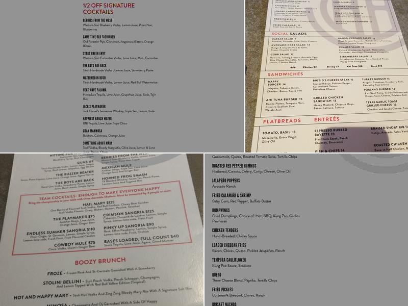 Happiest Hour Menu