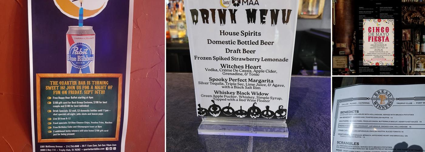Quarter Bar Menu