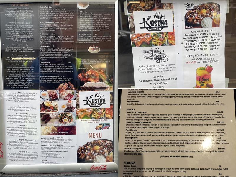 Kusina RestoBar Menu