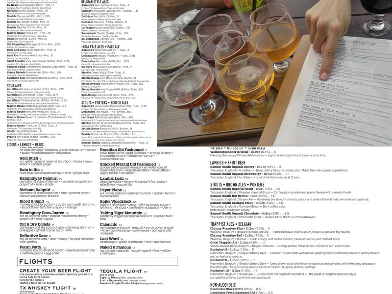 The Hoppy Monk Menu