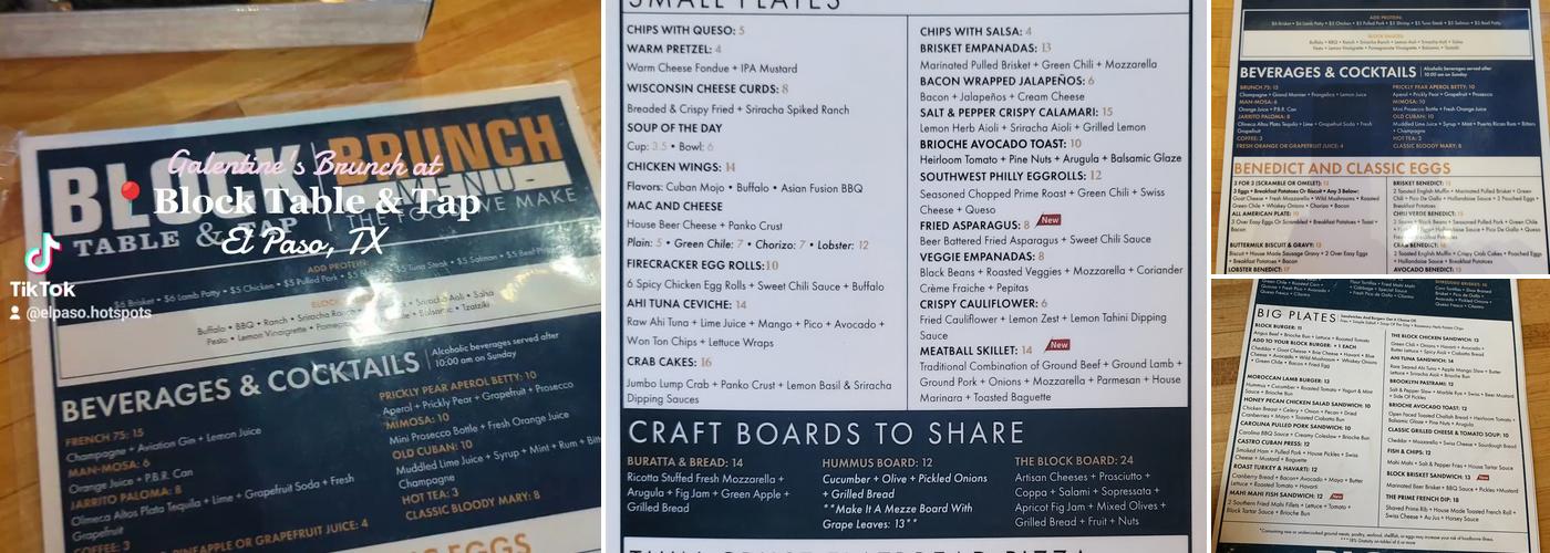 Block - Table & Tap Menu