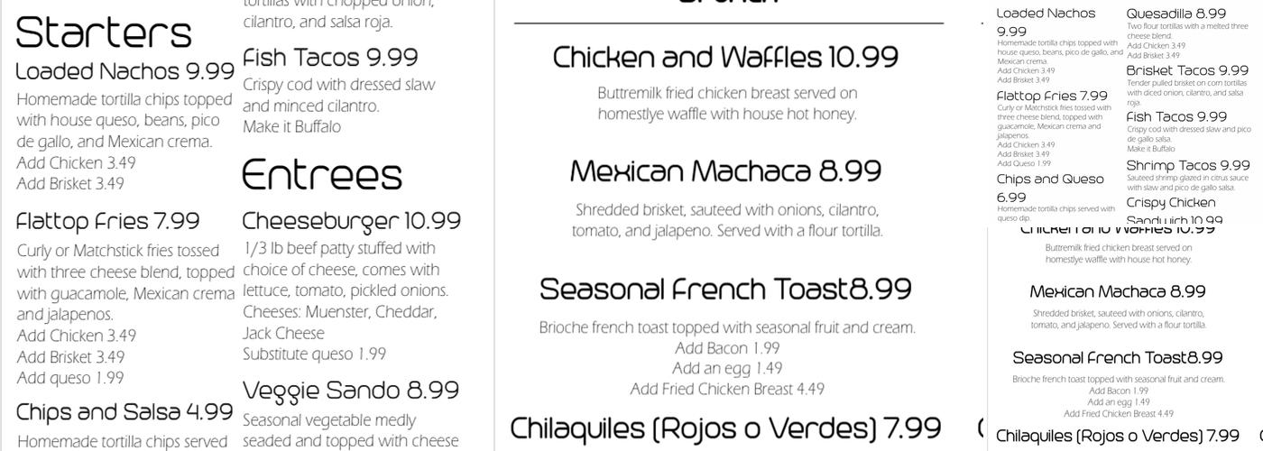 Touch Bar El Paso Menu