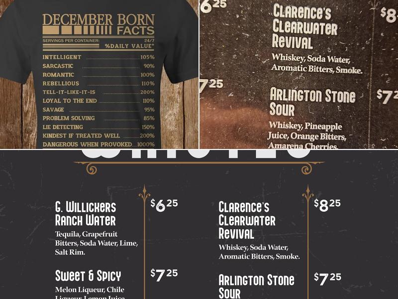 G. Willickers Pub Menu