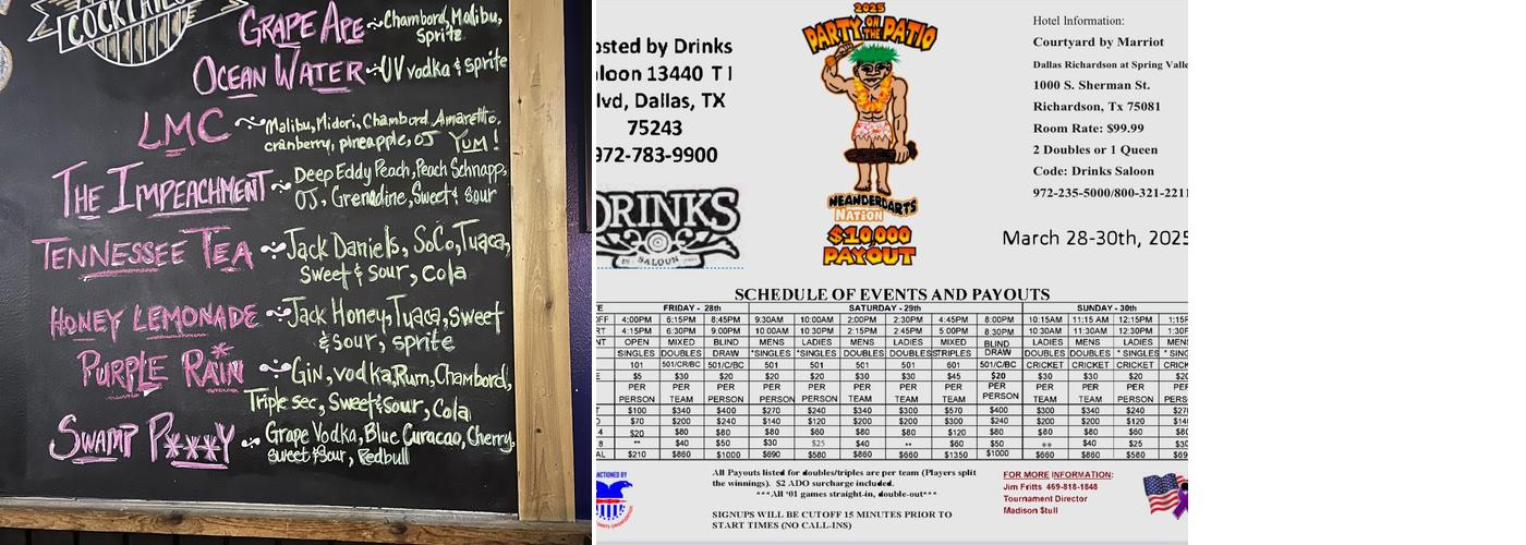 Drinks Saloon Menu