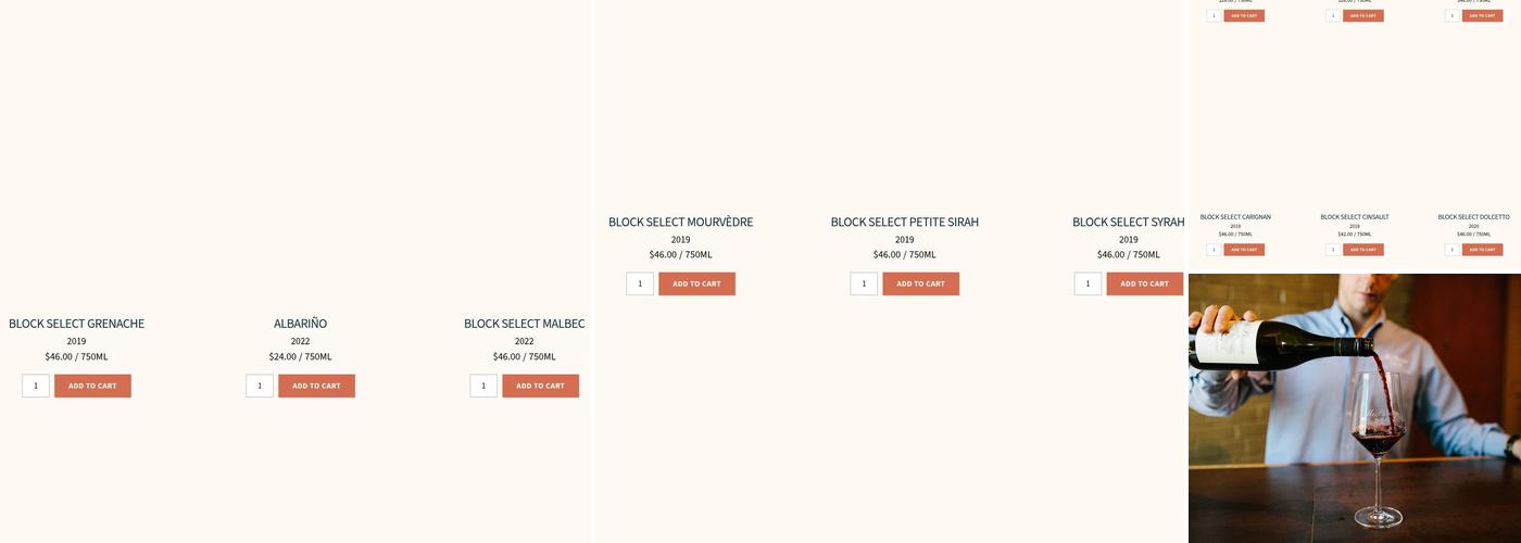 McPherson Cellars Winery Menu