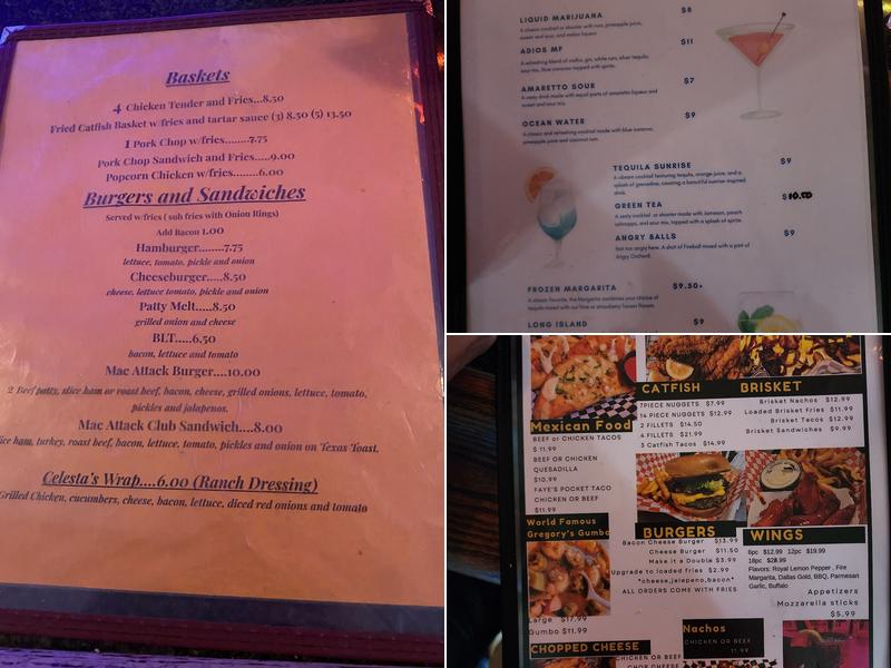 CK's Poolhall Menu