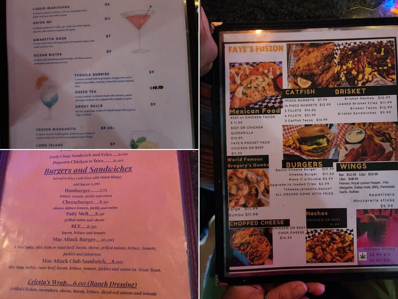 CK's Poolhall Menu
