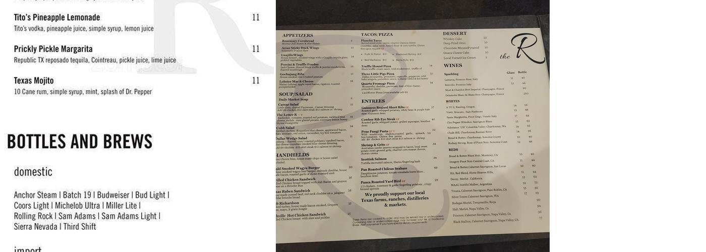 Take Five Lounge Menu