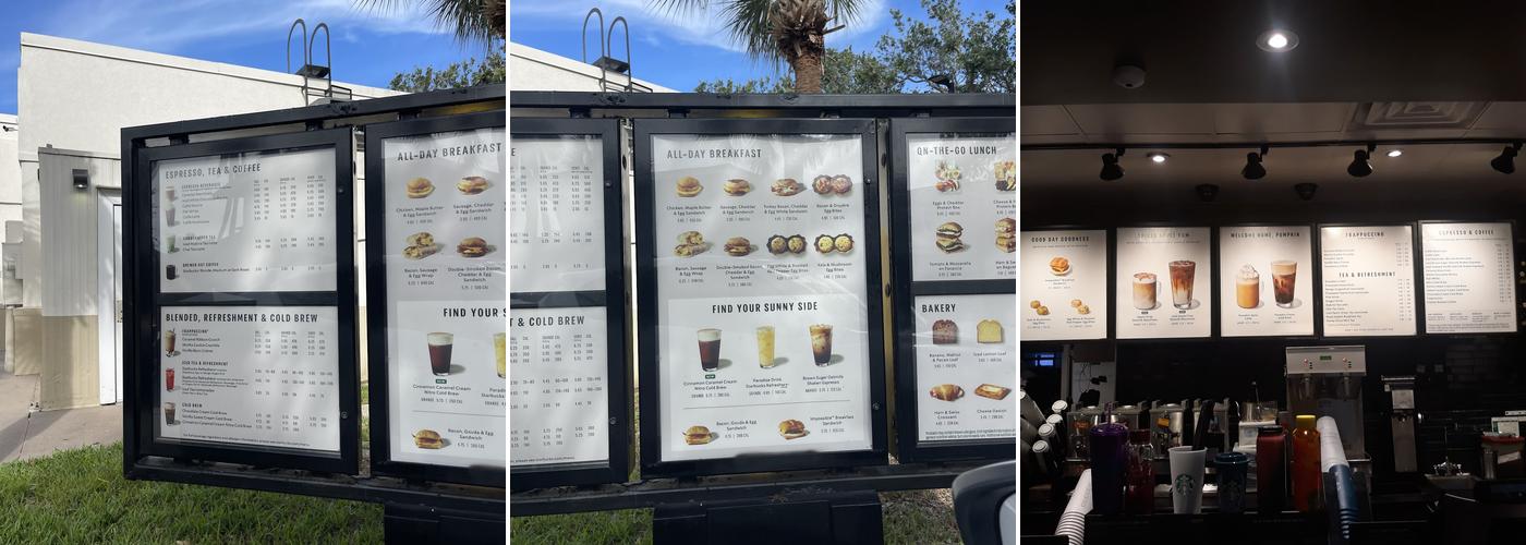Starbucks Coffee Company Menu