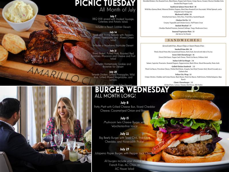 Amarillo Club Menu