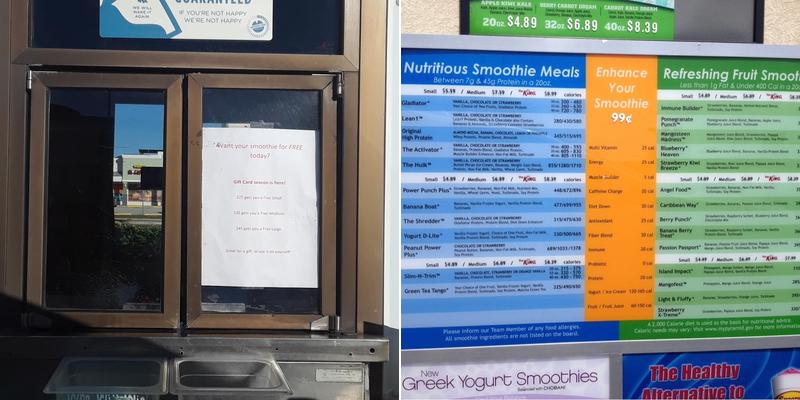 Smoothie King Menu