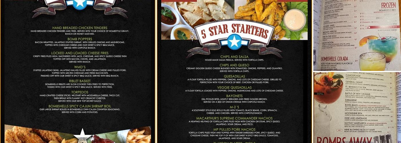 Bombshells Menu