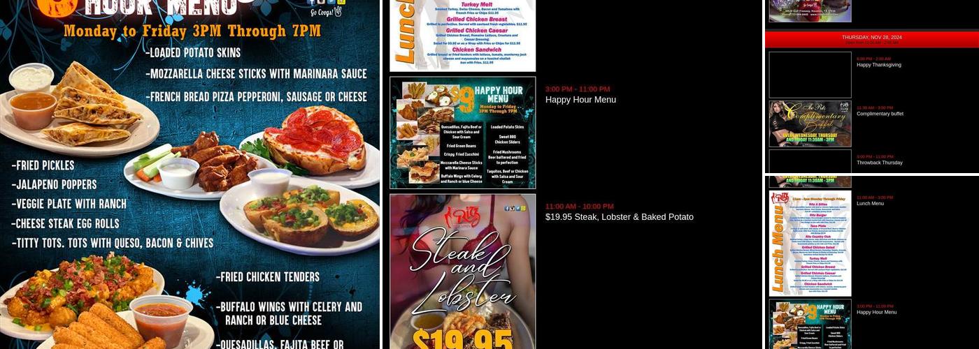 The Ritz Menu