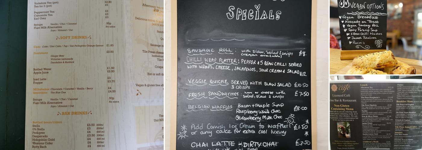 The Tile Press Café Menu