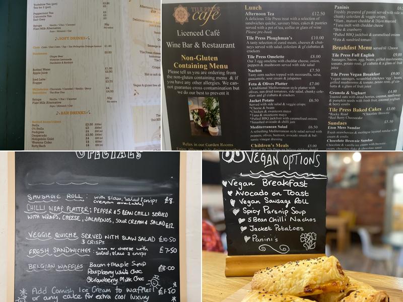 The Tile Press Café Menu
