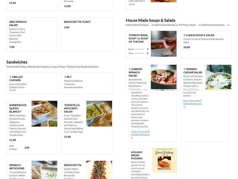 Zin Zen Wine Bistro Menu