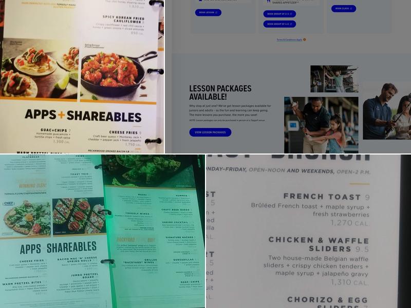 Topgolf Allen Menu