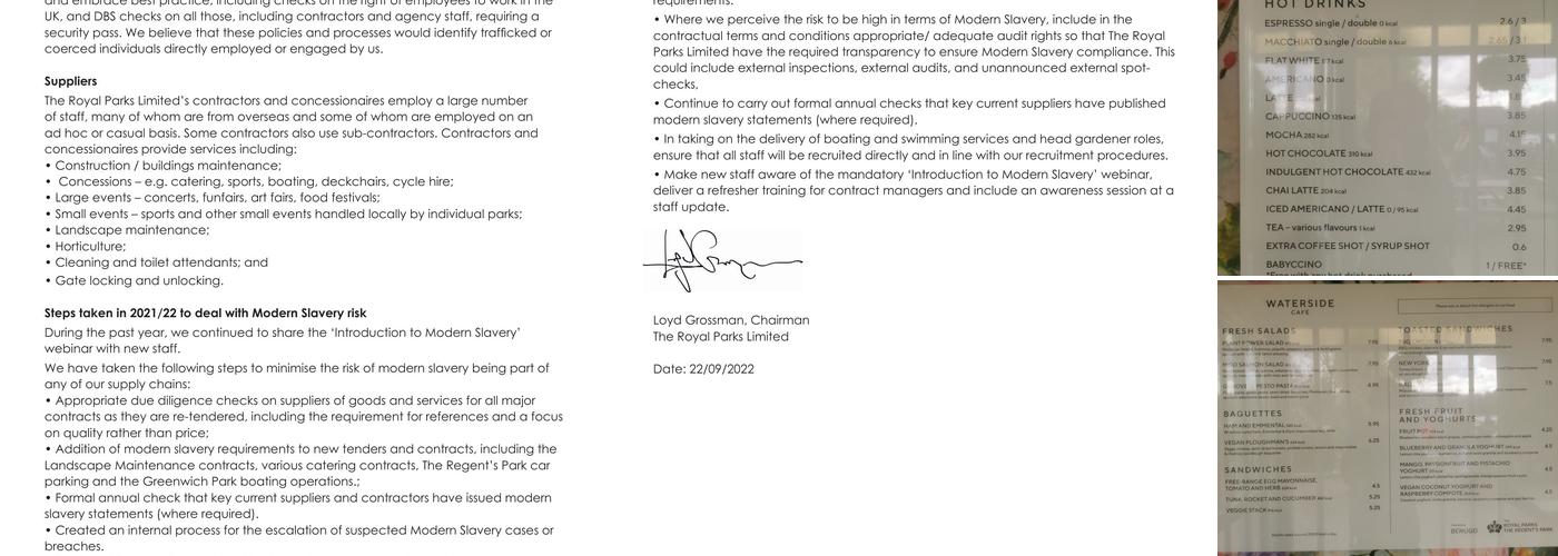 The Waterside Café Menu