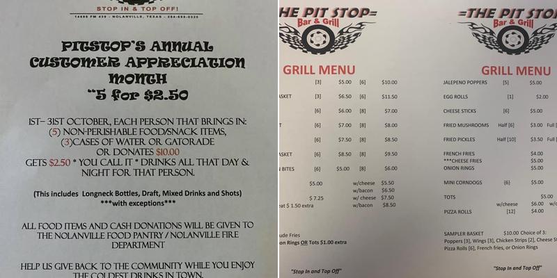 Pit Stop Menu