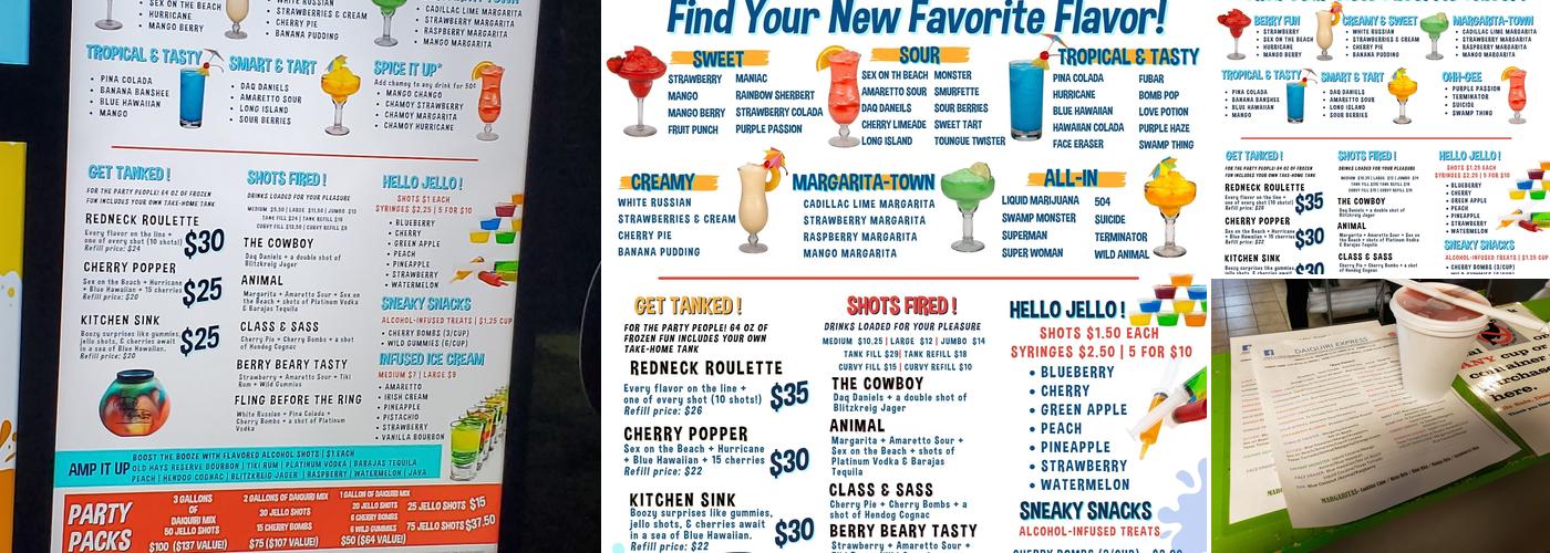Daiquiri Fusion Menu