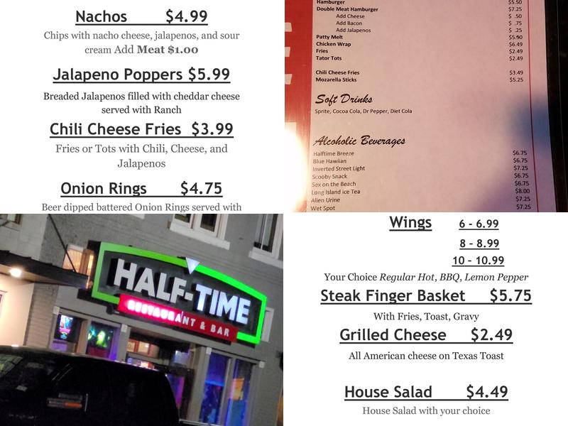 Halftime Menu