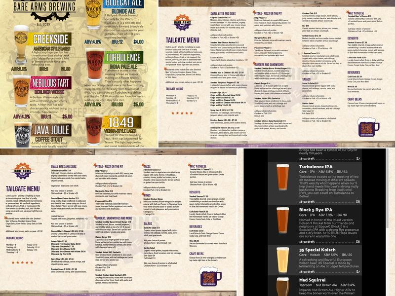 Bare Arms Brewing Menu