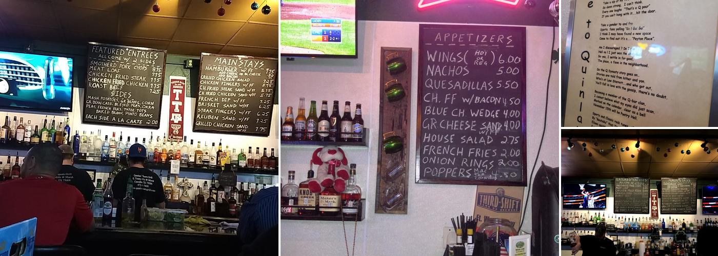 Quinlan's Bar and Grill Menu