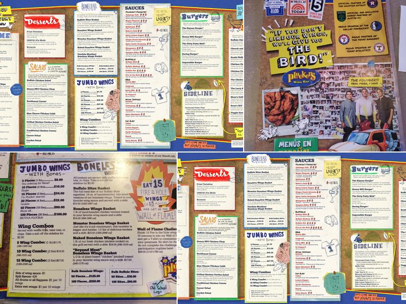 Pluckers Wing Bar Menu