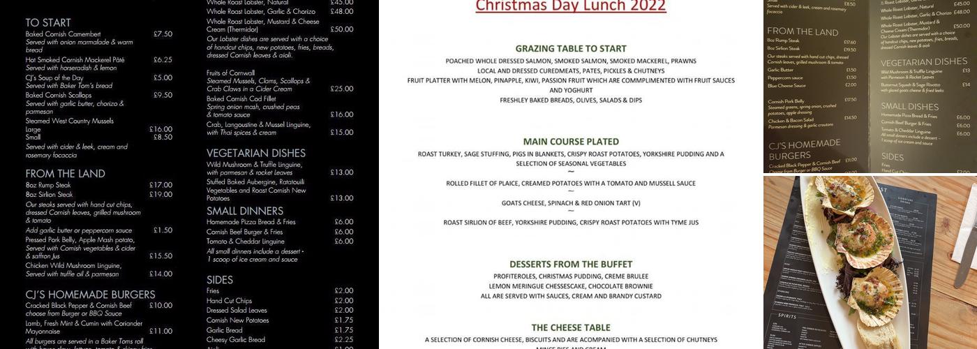 CJ's At The Sanctuary Menu