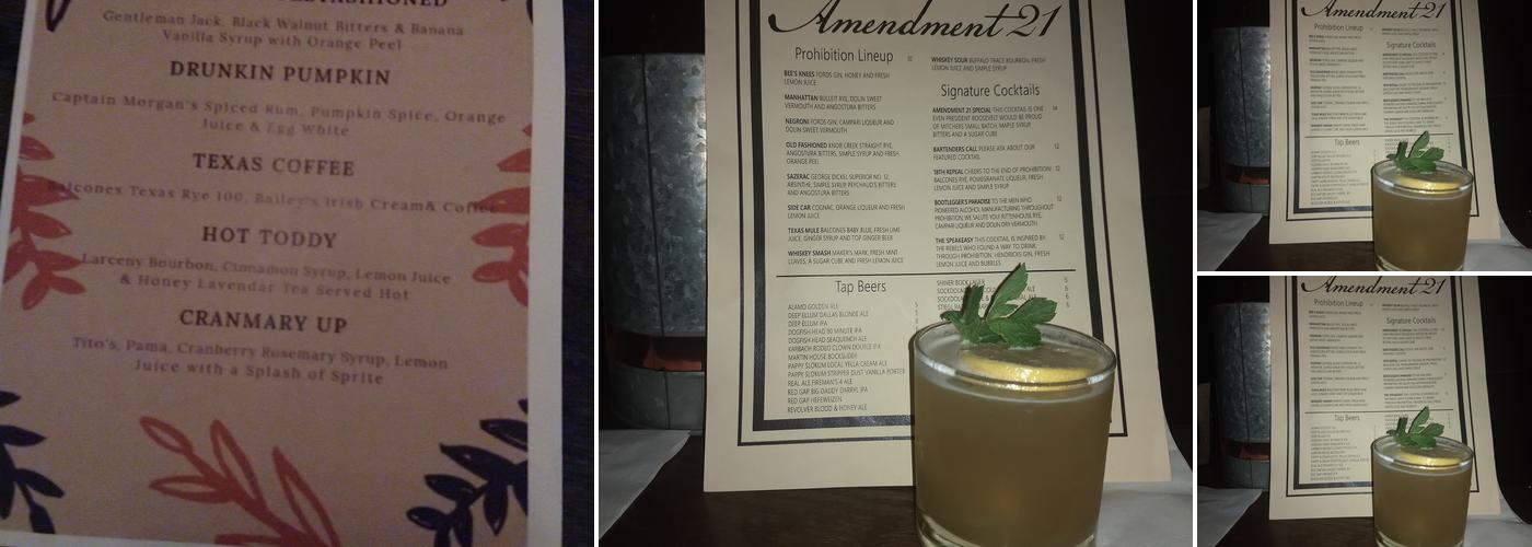 Amendment 21 Menu