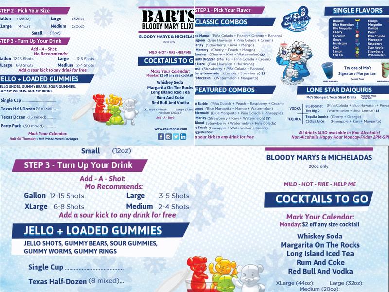 Eskimo Hut - Frozen Daiquiris To-Go Menu