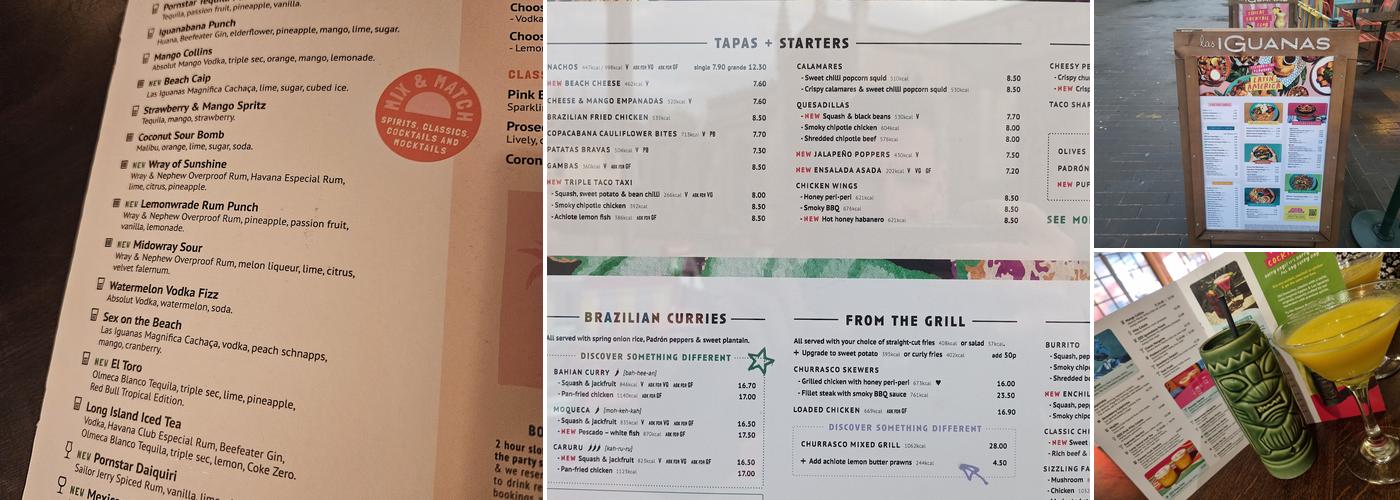 Las Iguanas - Peterborough Menu