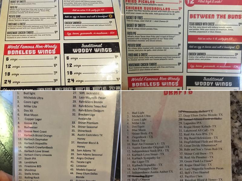Little Woodrow's Midland Menu
