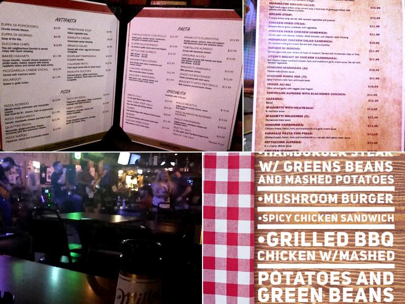 Zucchi's Sports Bar Menu