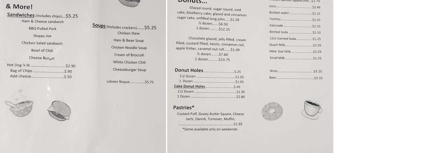 Donut Express Menu