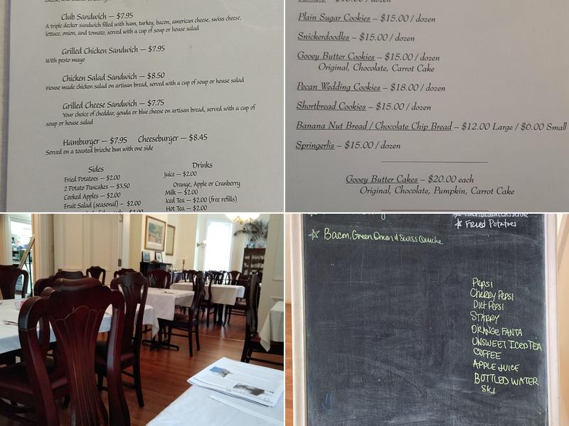 Peacock Bakery Menu