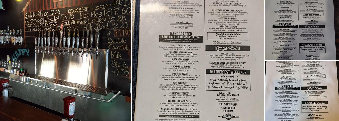 Lancaster Brewing Company Taproom & Grill Menu