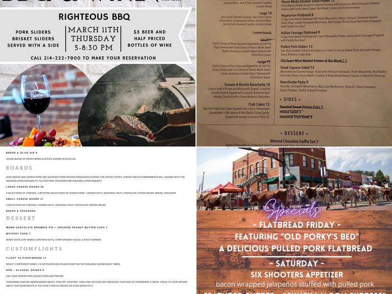 Old Town Wine House Menu