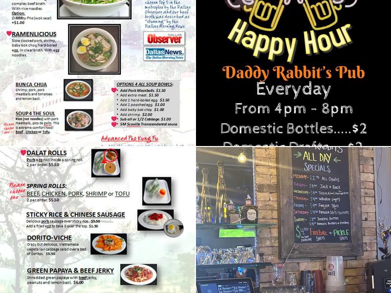 Daddy Rabbit's Pub Menu