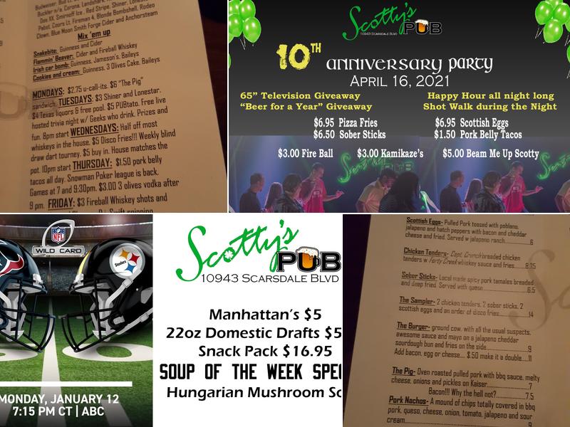 Scotty's Menu