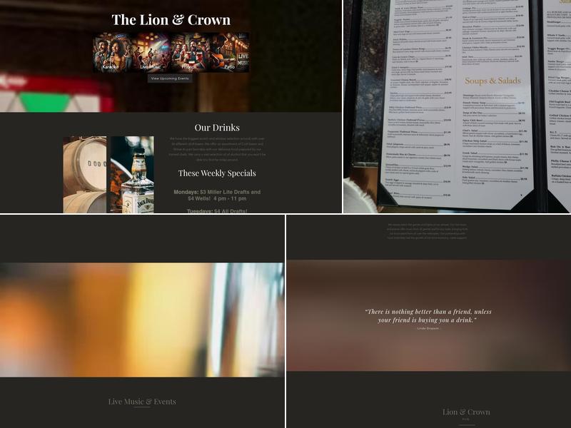 The Lion & Crown Menu