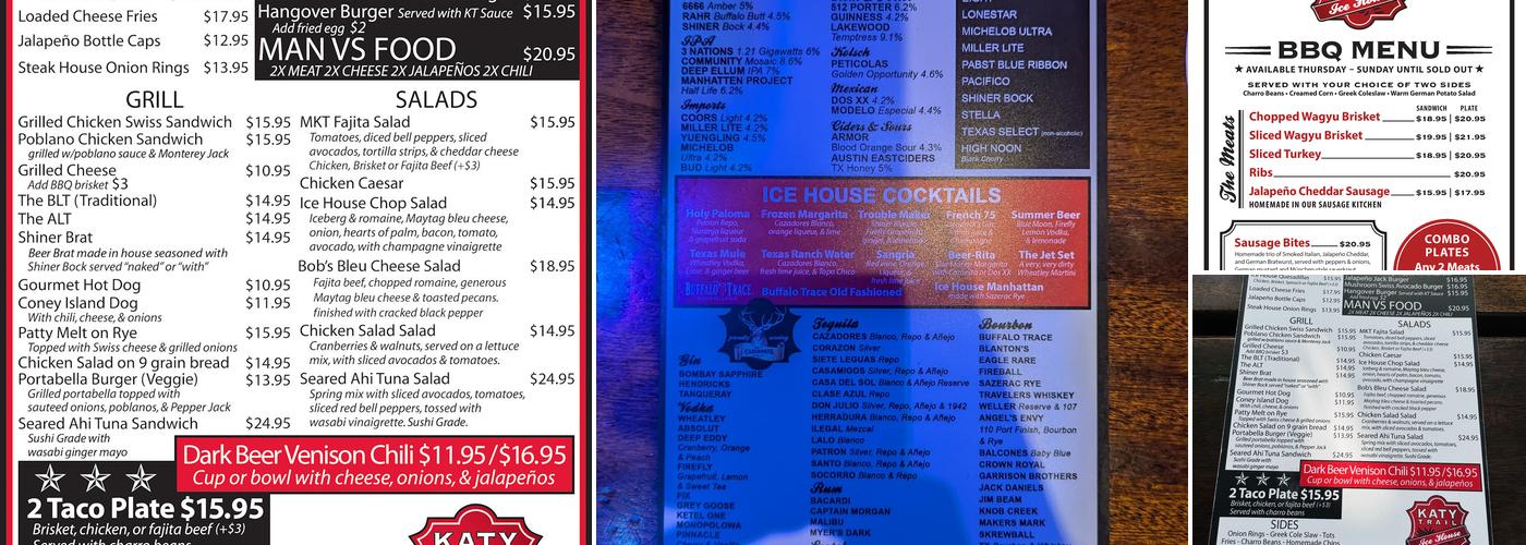 Katy Trail Ice House Outpost Menu