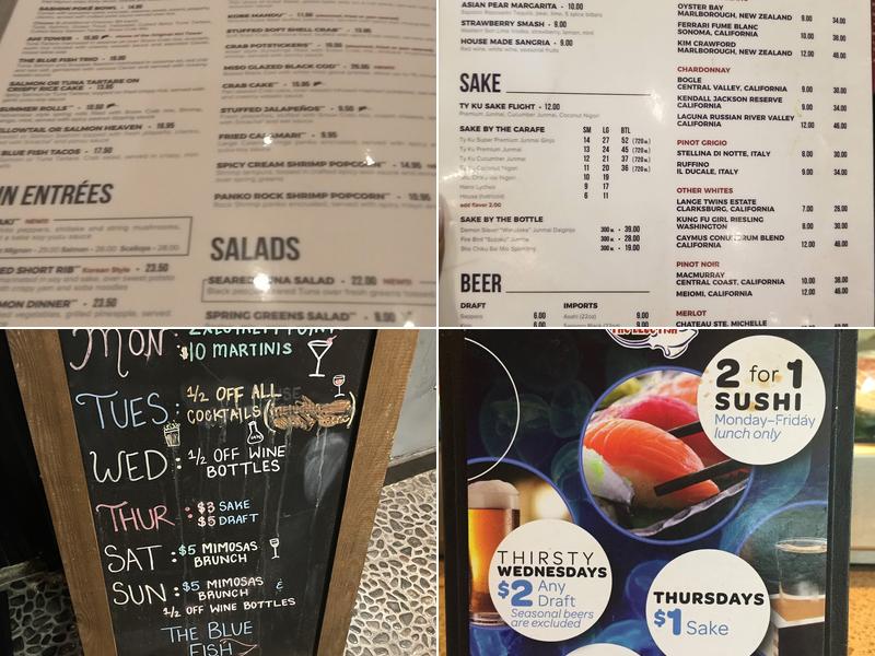 The Blue Fish Allen Menu