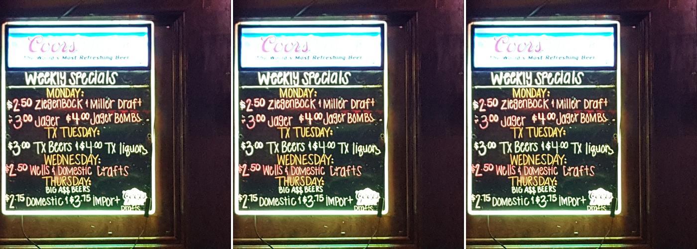 Third Base Menu