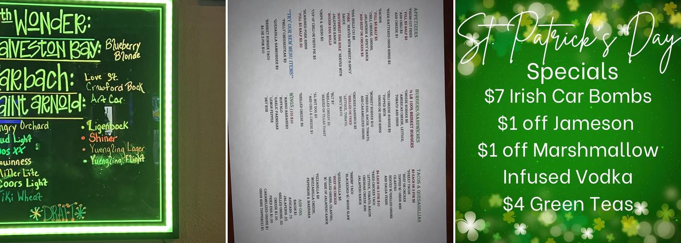 Monkey Bar Menu
