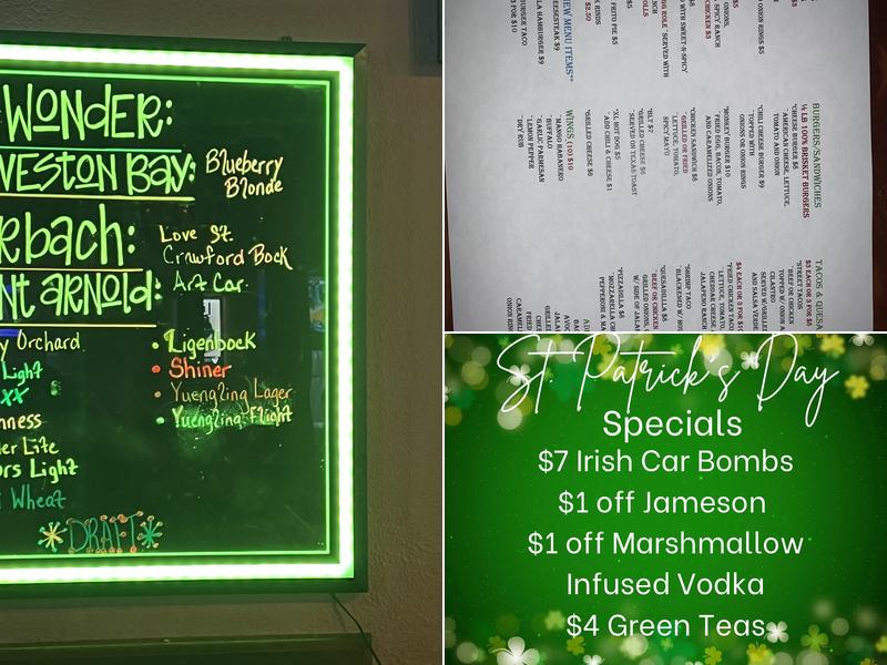 Monkey Bar Menu