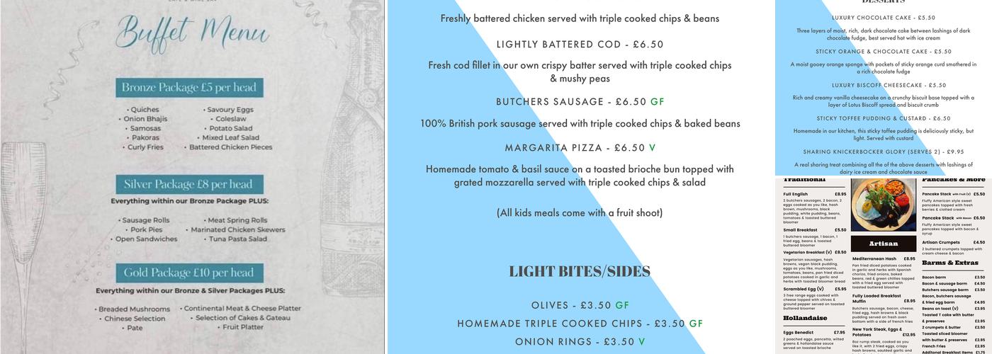 Artisan Cafe & Wine Bar Ltd Menu