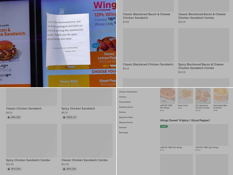 Popeyes Louisiana Kitchen Menu