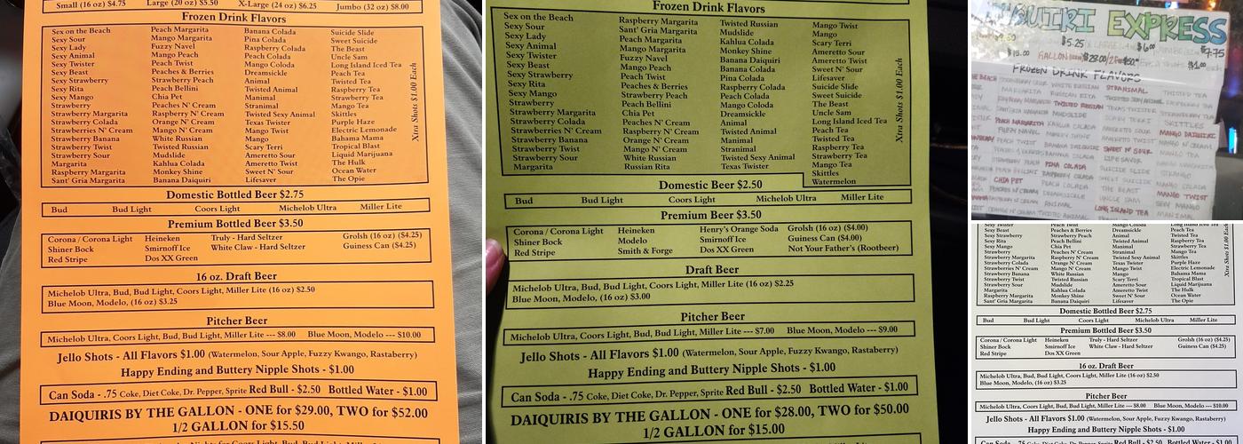 Daiquiri Express Menu